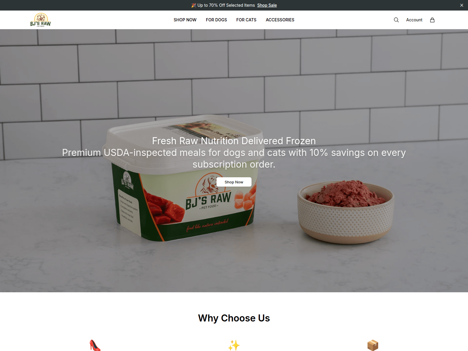 Screenshot von bjsrawpetfoodco.shop