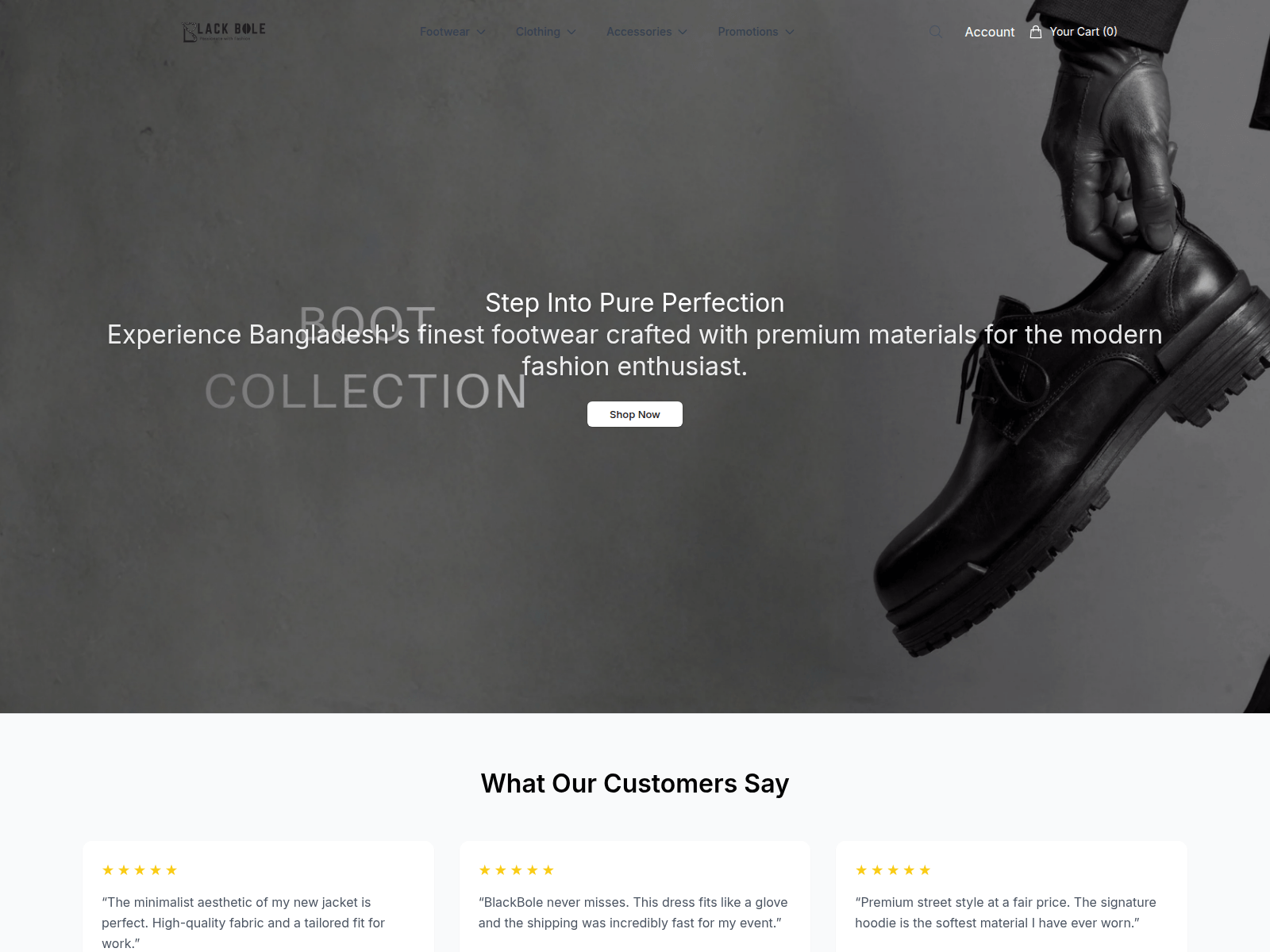 Screenshot of blackbolewear.shop