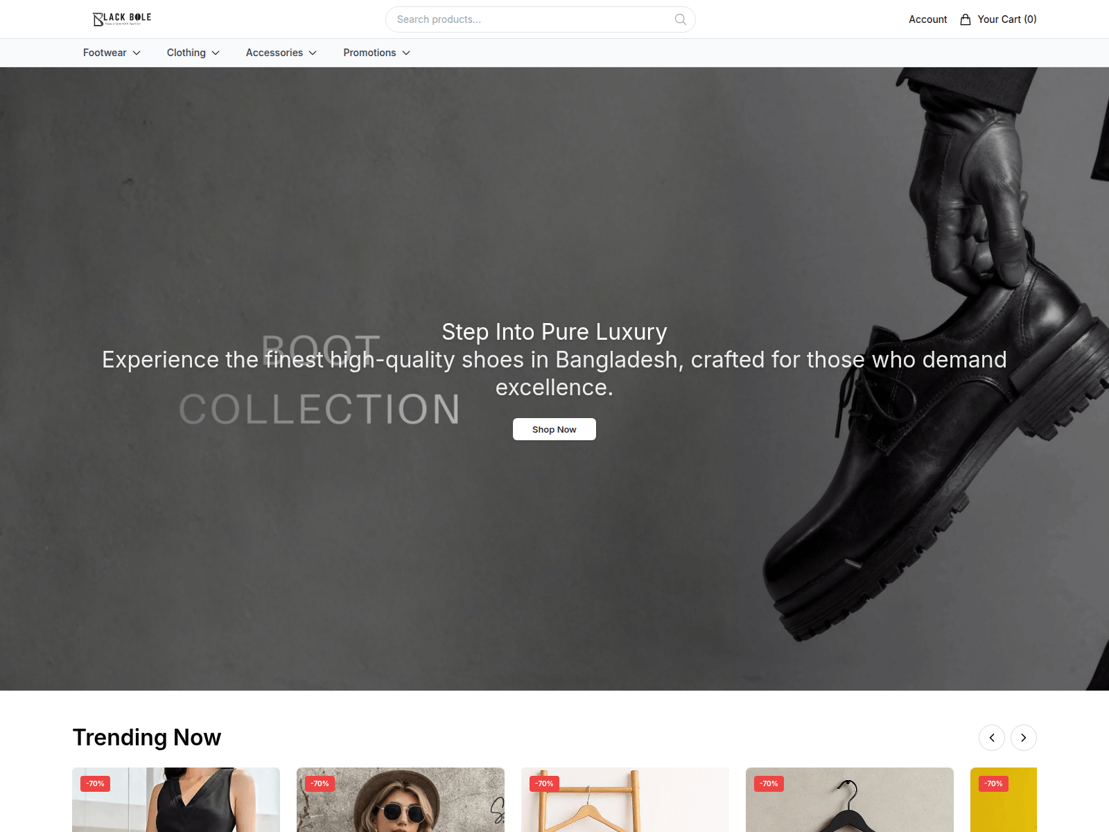 Screenshot of blackbolefashion.shop