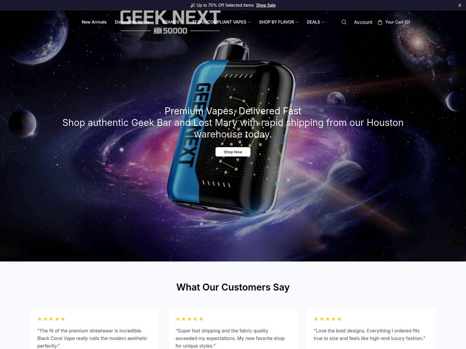 Screenshot of blackcoralvapeonline.shop