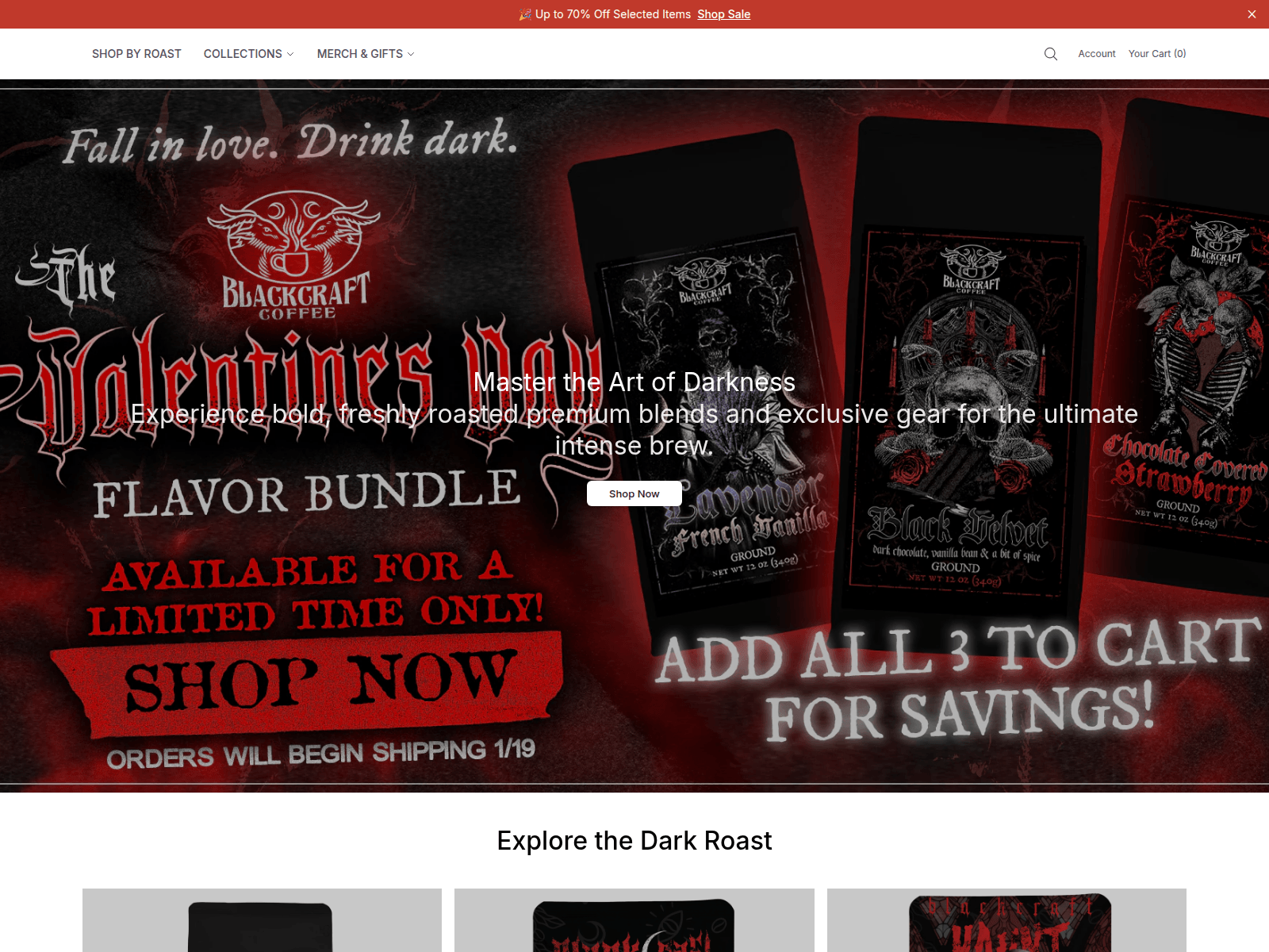 Screenshot of blackcraftcoffee.shop
