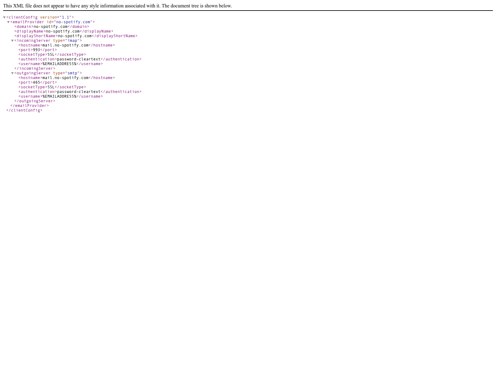 Screenshot of autoconfig.no-spotify.com