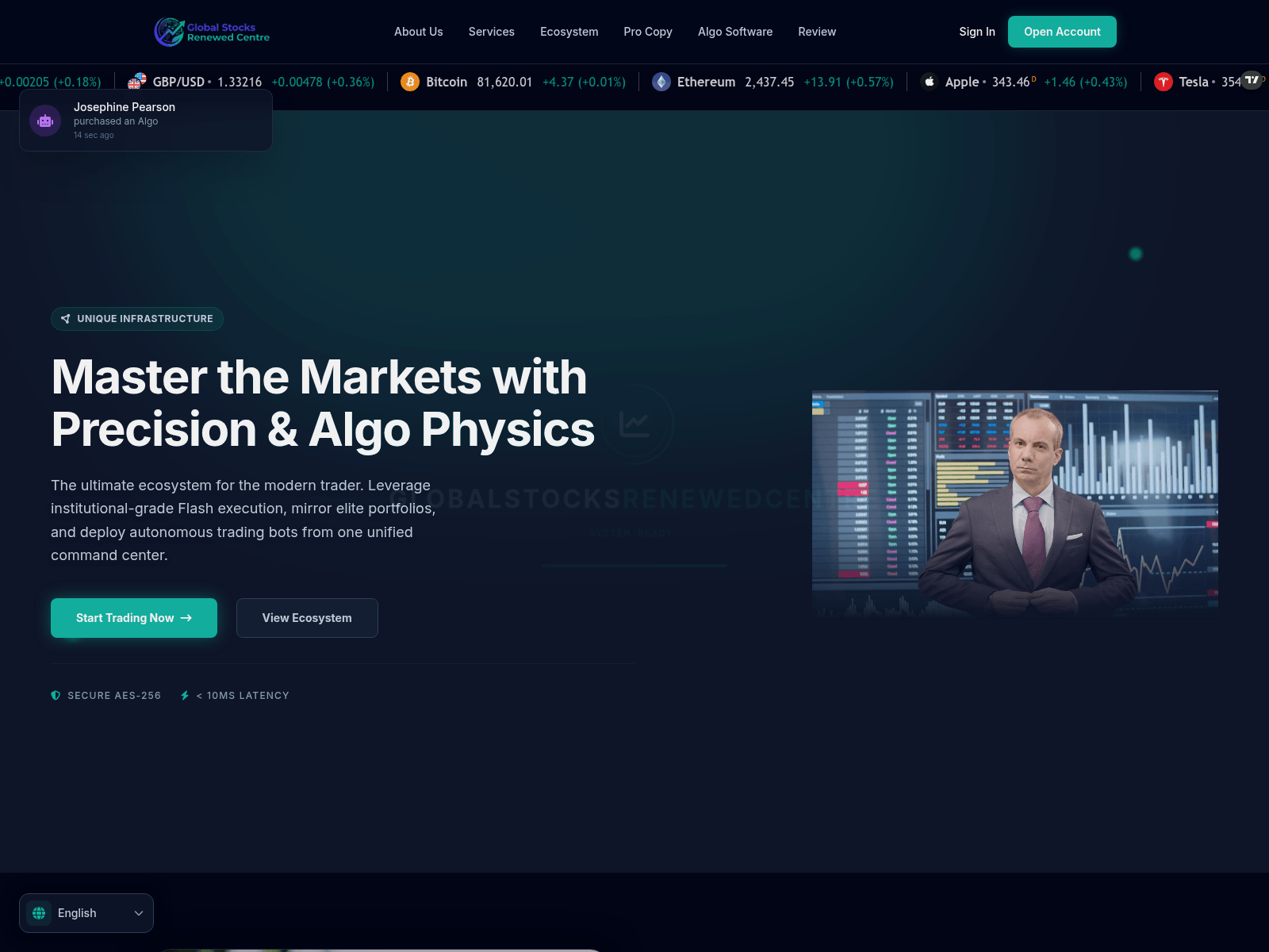 Screenshot of globalstocksrenewedcentre.live