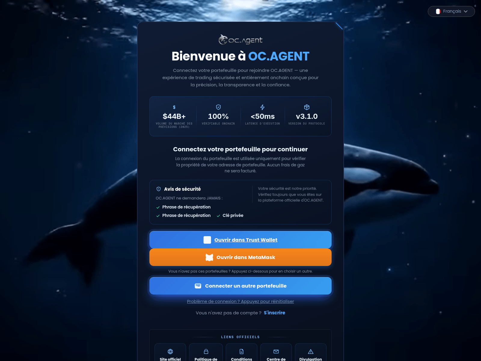 Screenshot of dapp.ocaccess.live