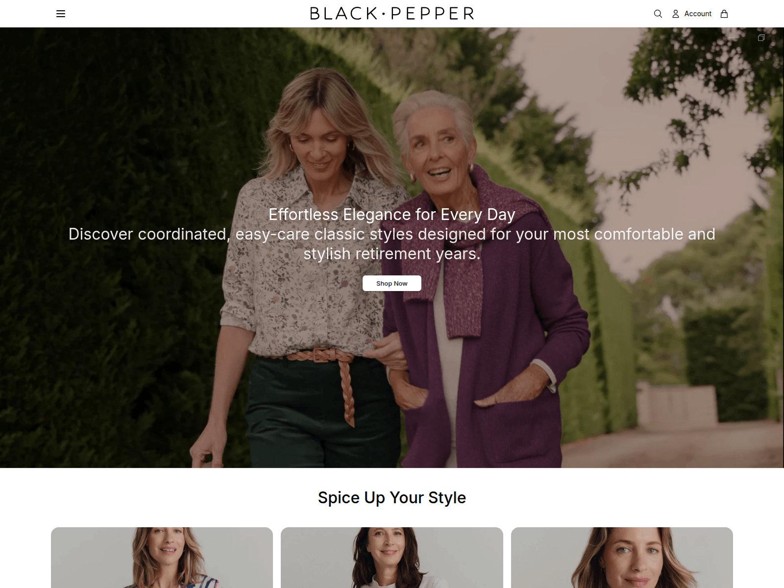 Screenshot of blackpepperstyle.shop
