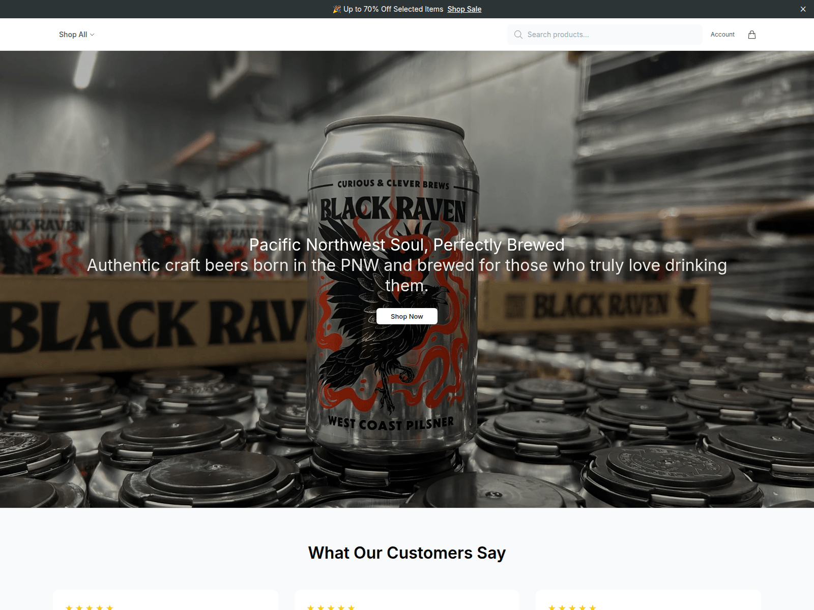 Screenshot of blackravenbrewingco.shop