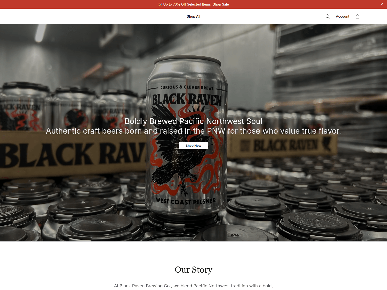 Screenshot of blackravenbrewingmarket.shop