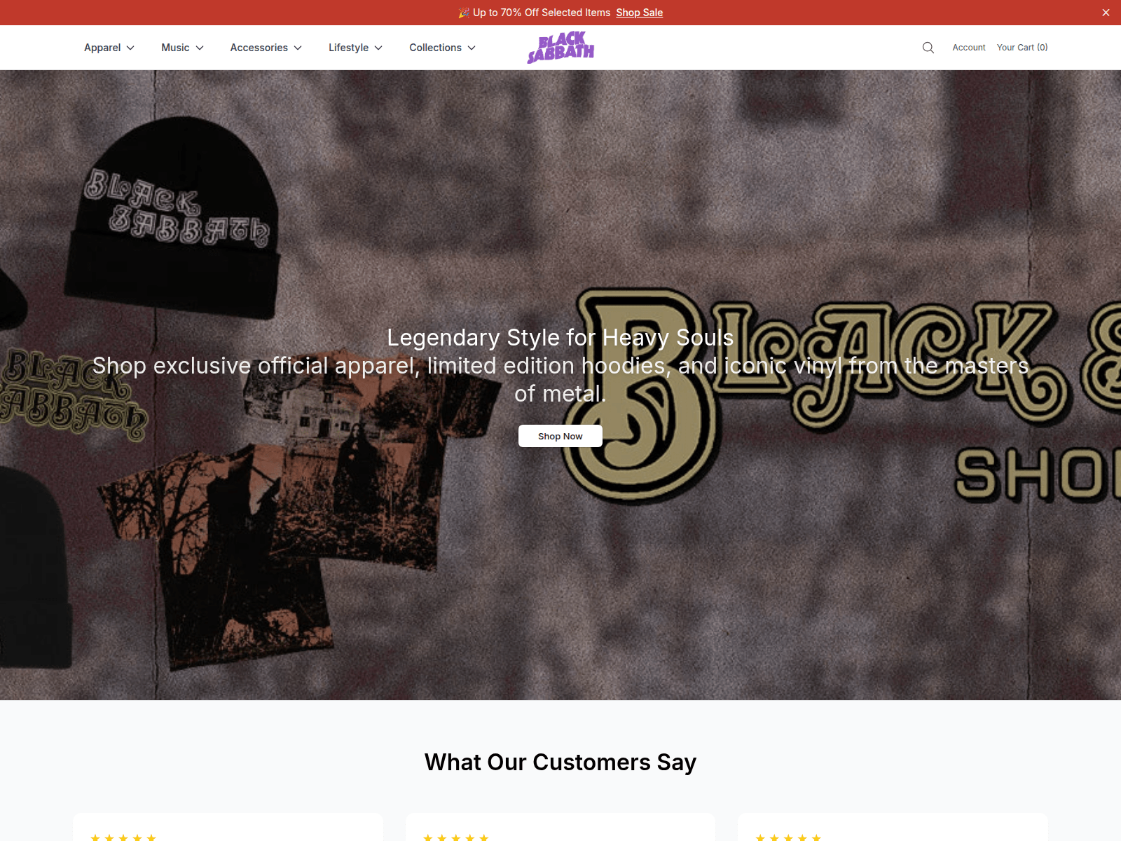 Screenshot of blacksabbathapparelshop.shop