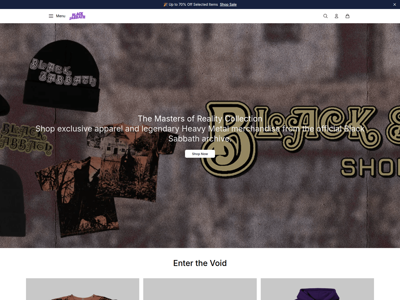 Screenshot of blacksabbathmerch.shop