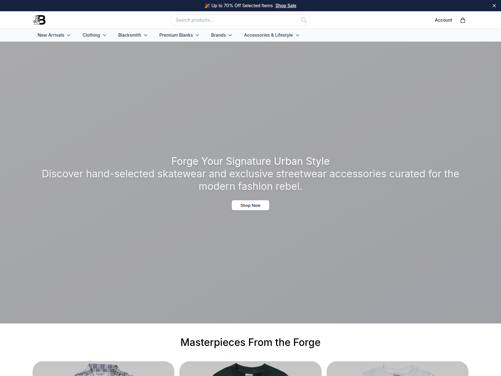 Screenshot of blacksmithstoreco.shop