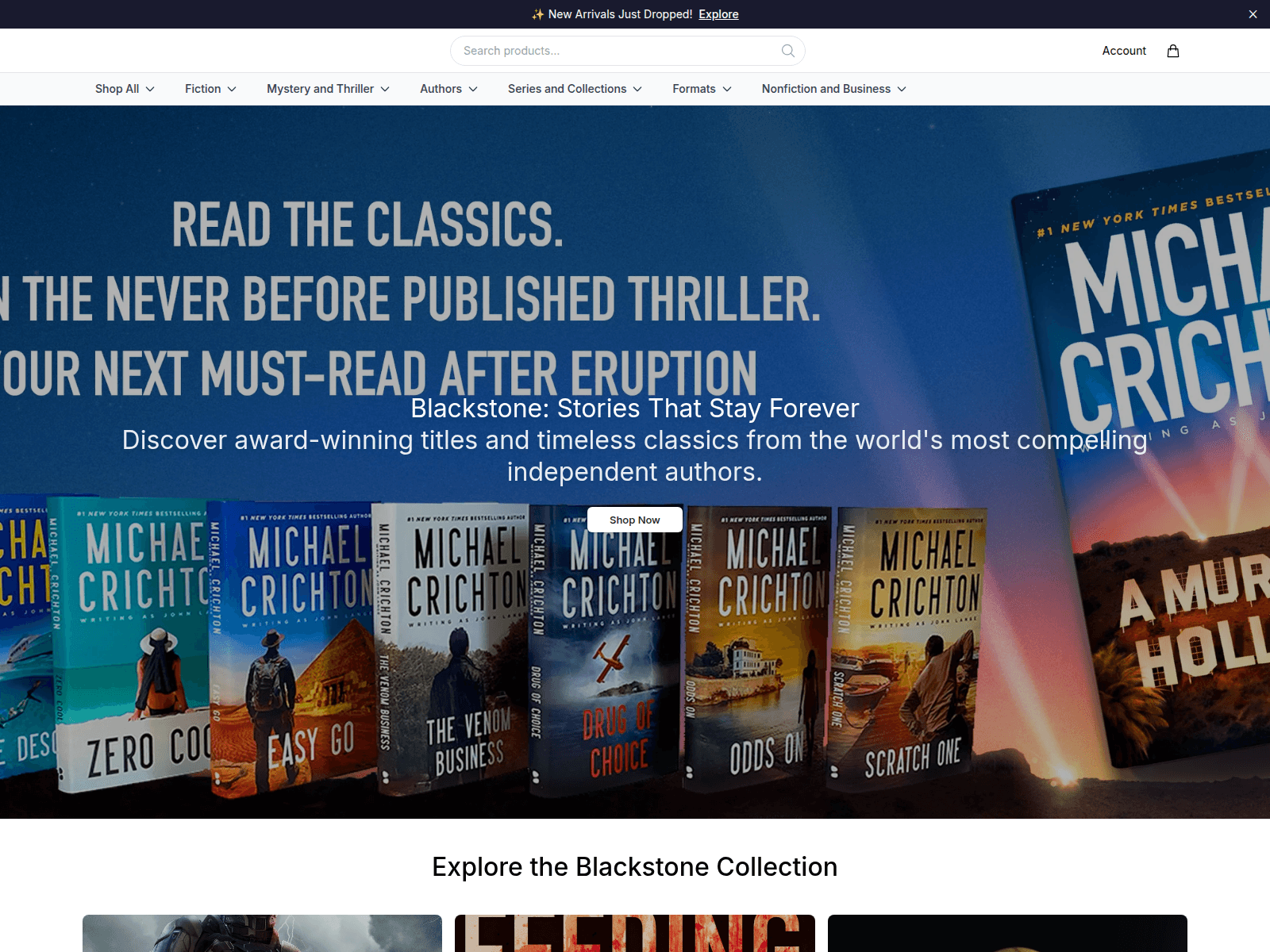 Screenshot of blackstonepublishingstore.shop