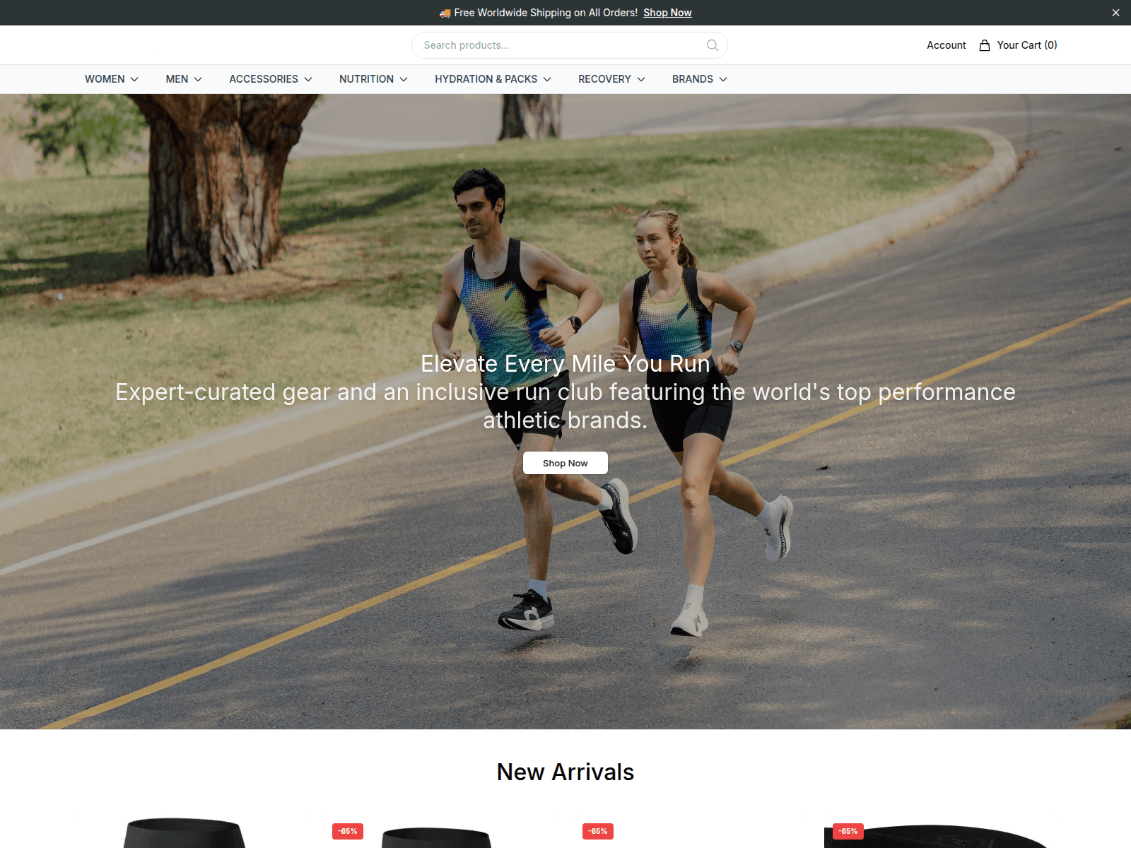 Screenshot of blacktoerunningstore.shop