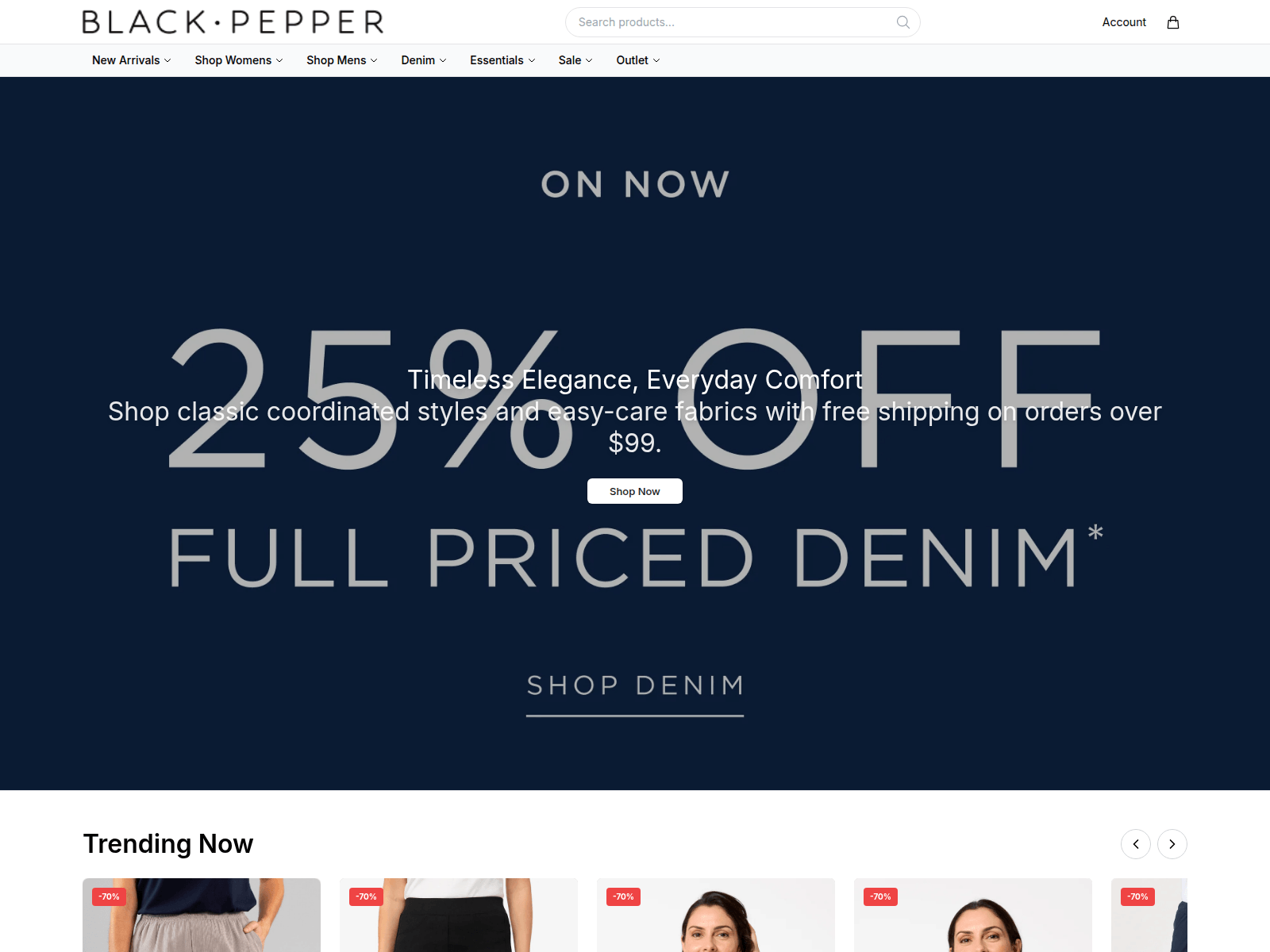 Screenshot of blackpepperwear.shop