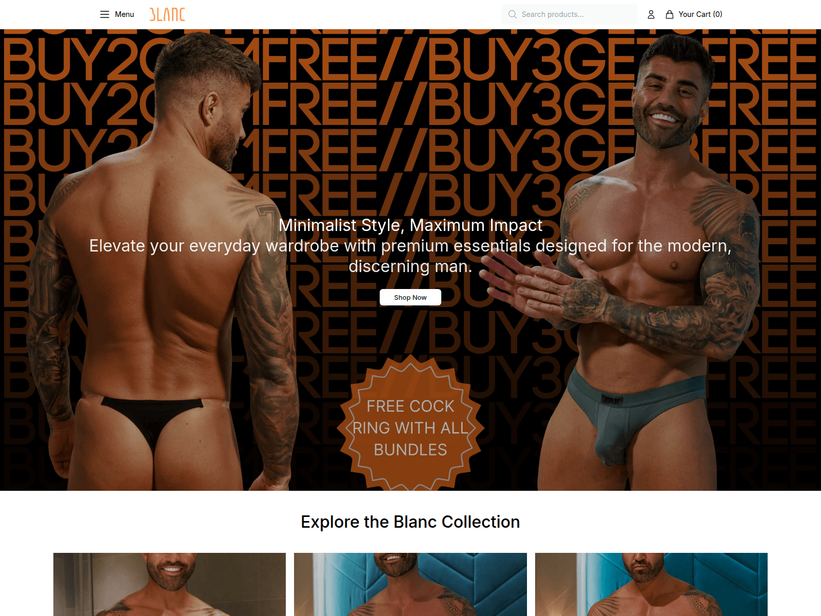 Screenshot of blancmenswearcollection.shop
