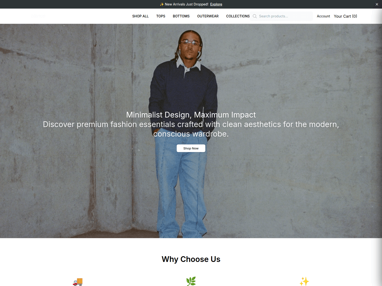 Screenshot of blancshq.shop