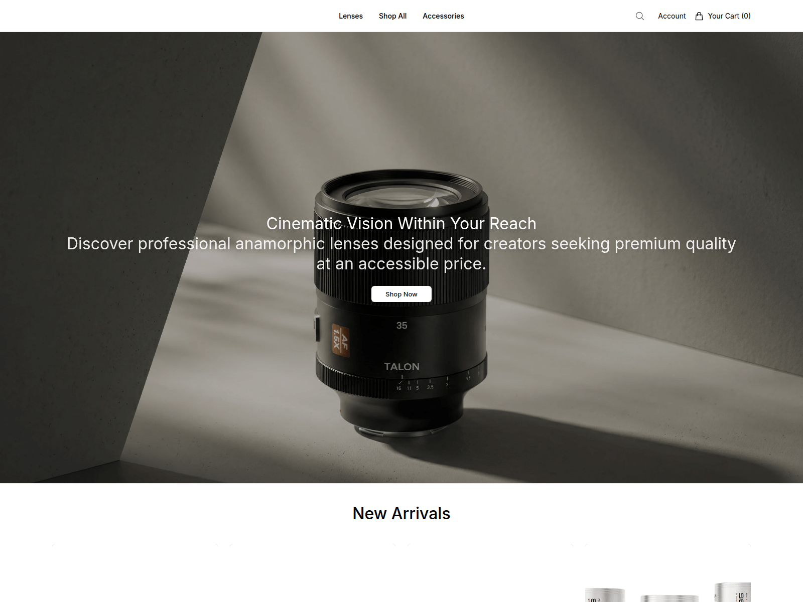 Screenshot of blazarlensgear.shop