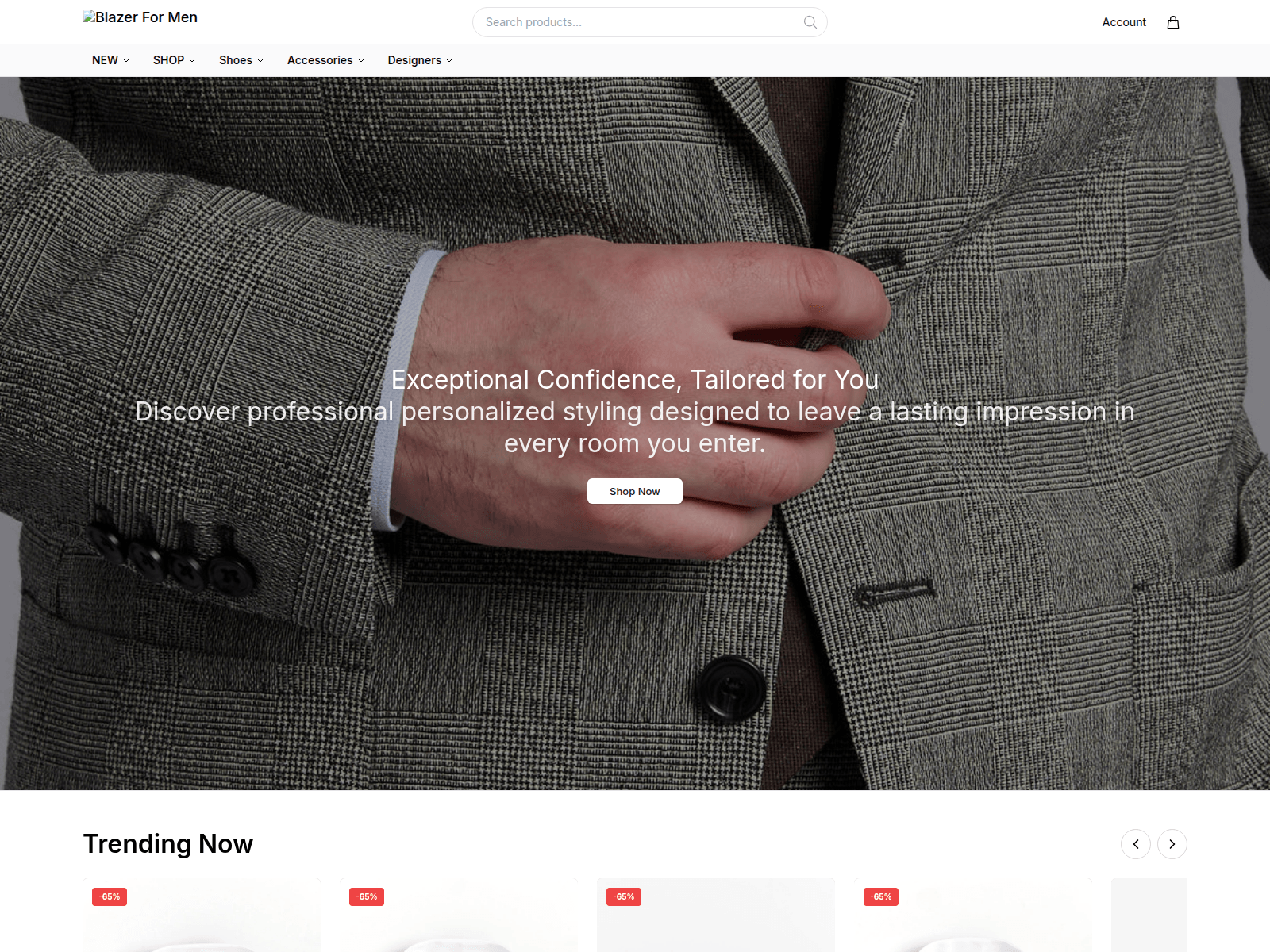 Screenshot of blazerformenhq.shop