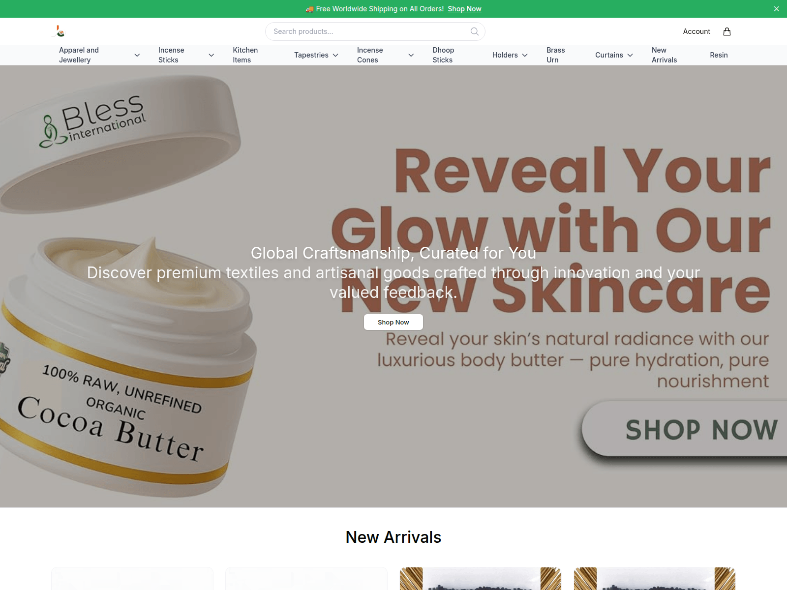 Screenshot of blessinternational.shop