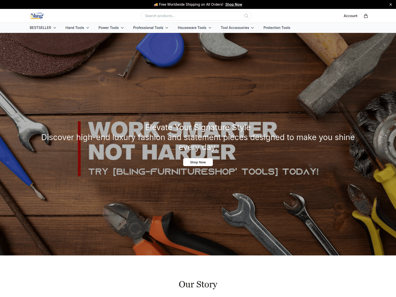 Screenshot of blingfurniture.shop