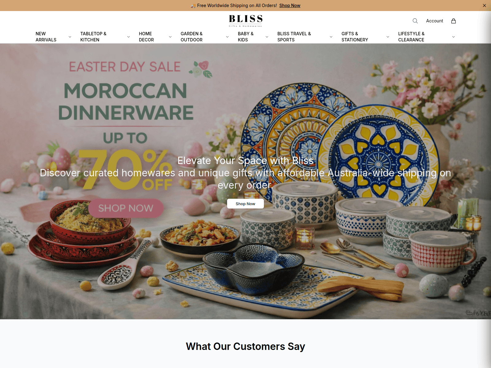 Screenshot of blissgiftshomewaresonline.shop