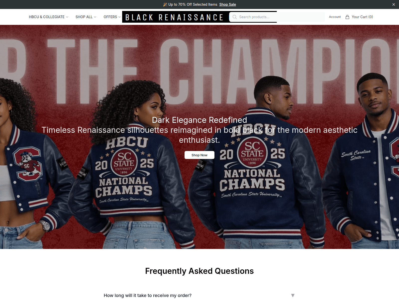 Screenshot of blkrenaissancestore.shop