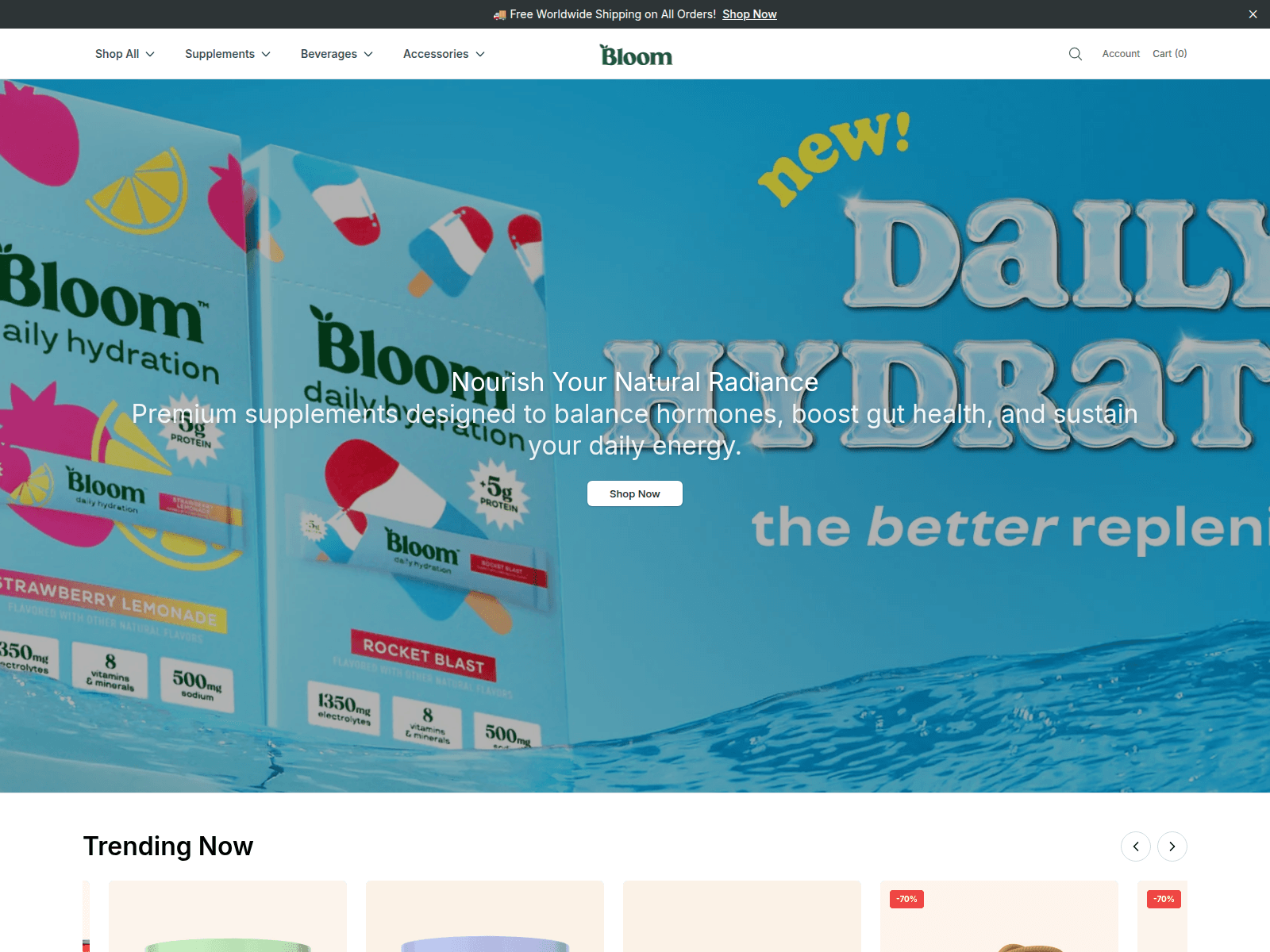 Screenshot of blmnutri.shop
