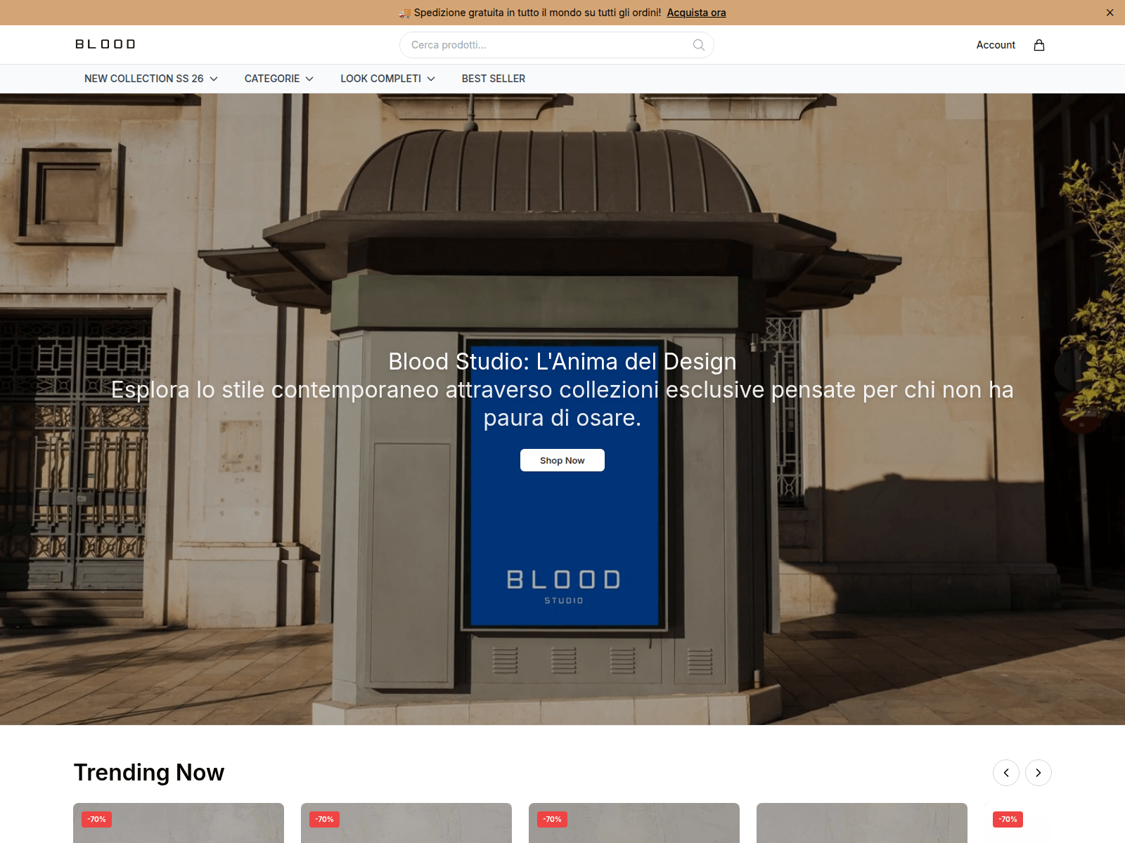 Screenshot of bloodstudiostyle.shop