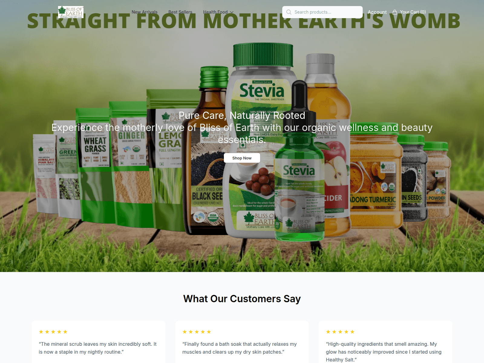 Screenshot of blissofearthbeauty.shop