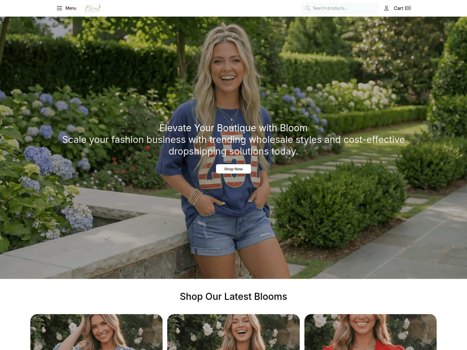 Screenshot of bloomwholesalefashion.shop