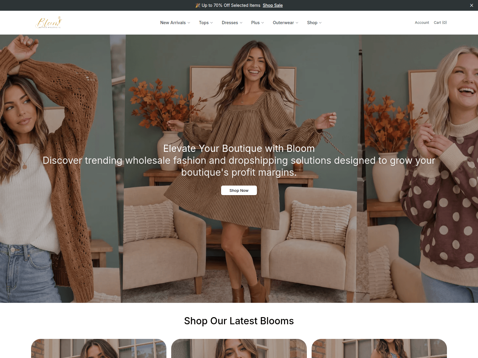 Screenshot of bloomwholesalehub.shop