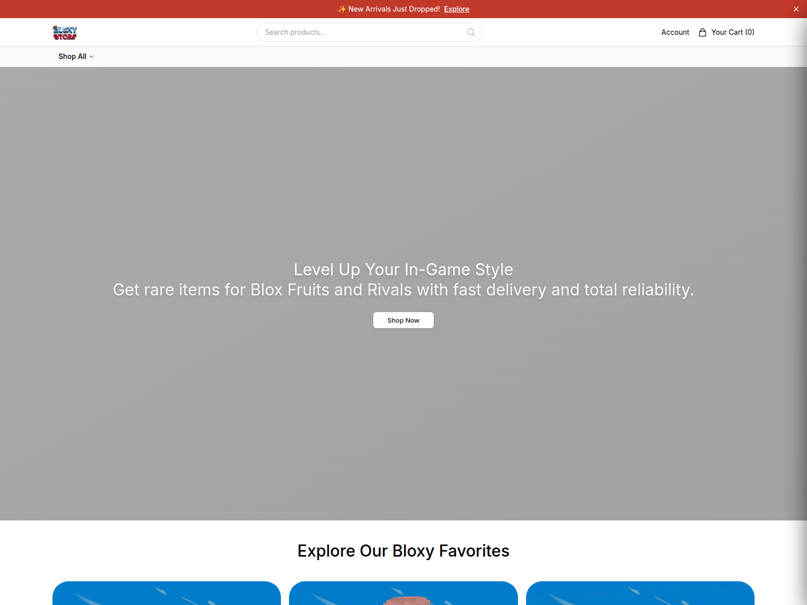 Screenshot of bloxystoreplay.shop