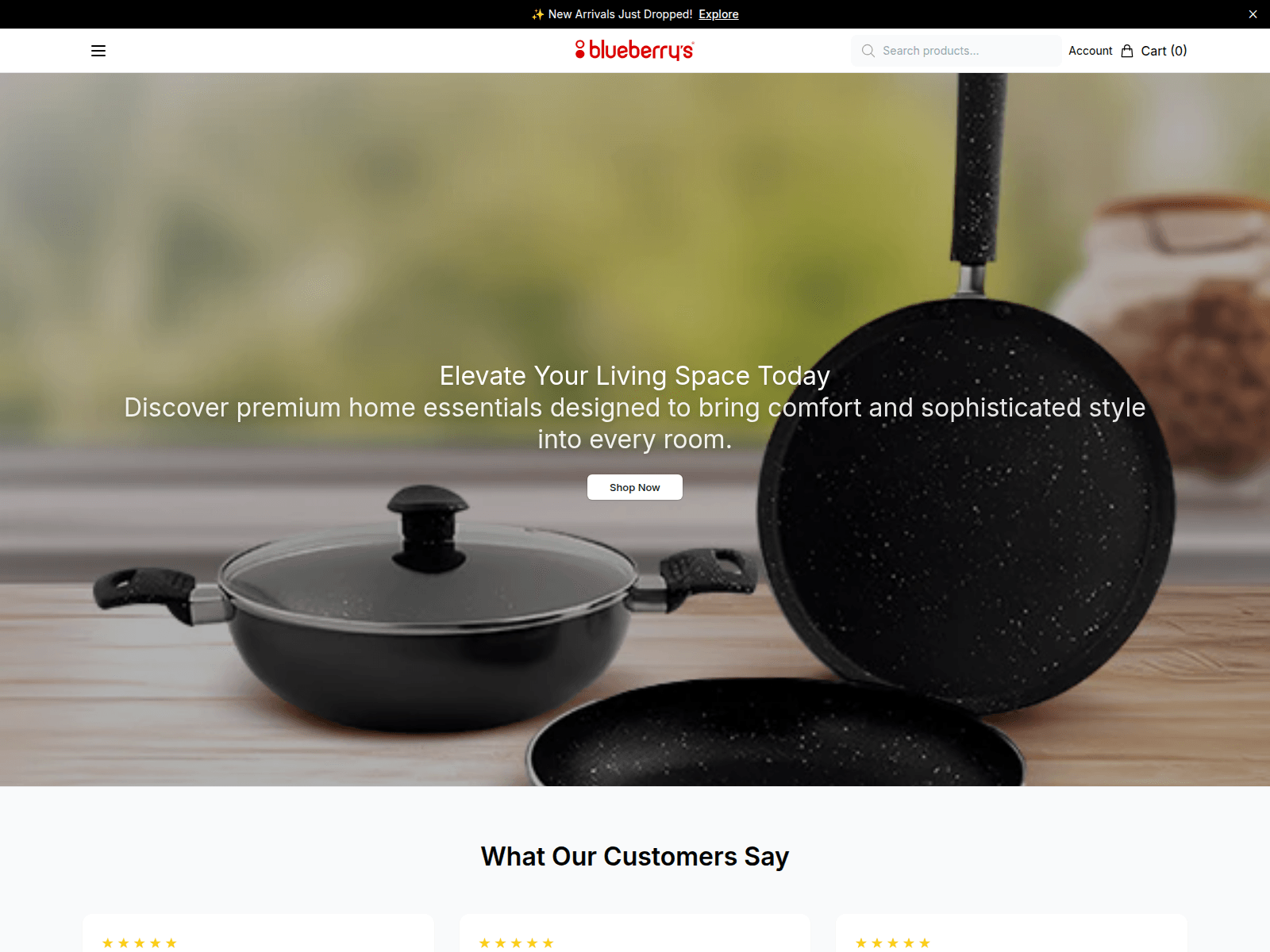 Screenshot of blueberrysliving.shop