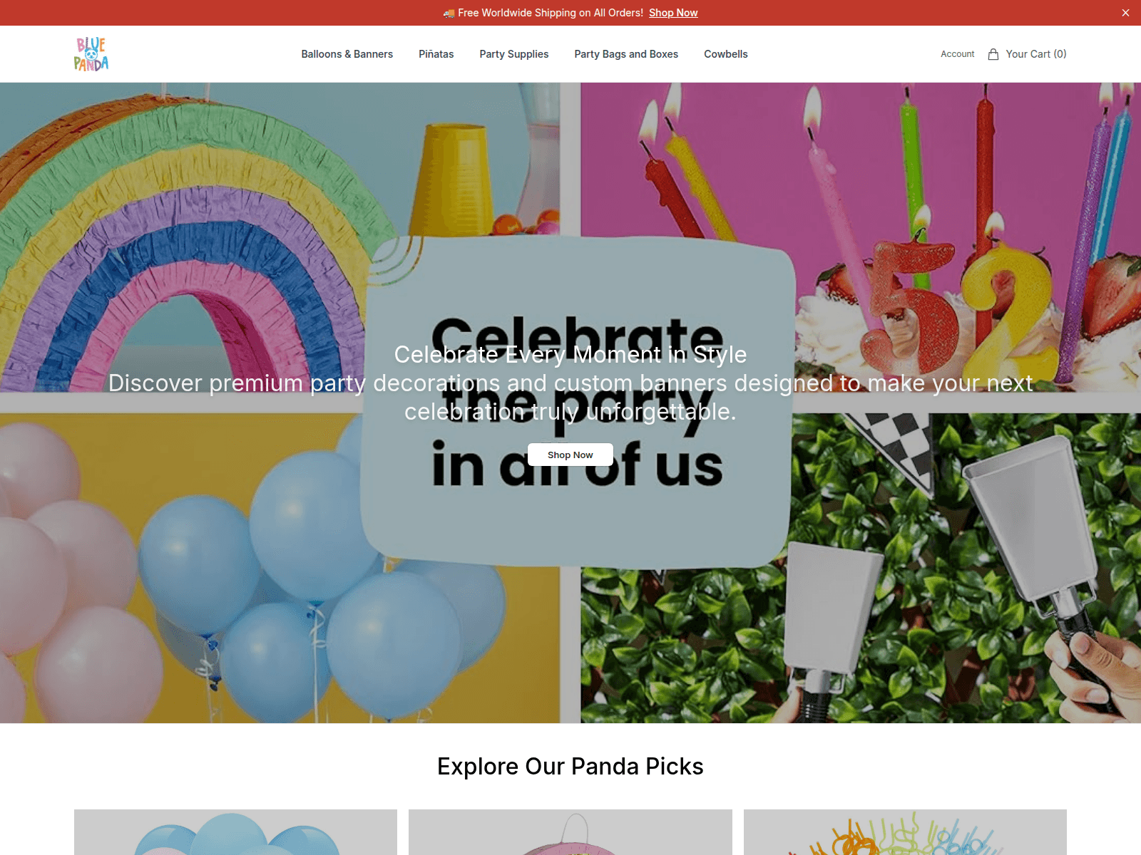 Screenshot of bluepandashop.shop