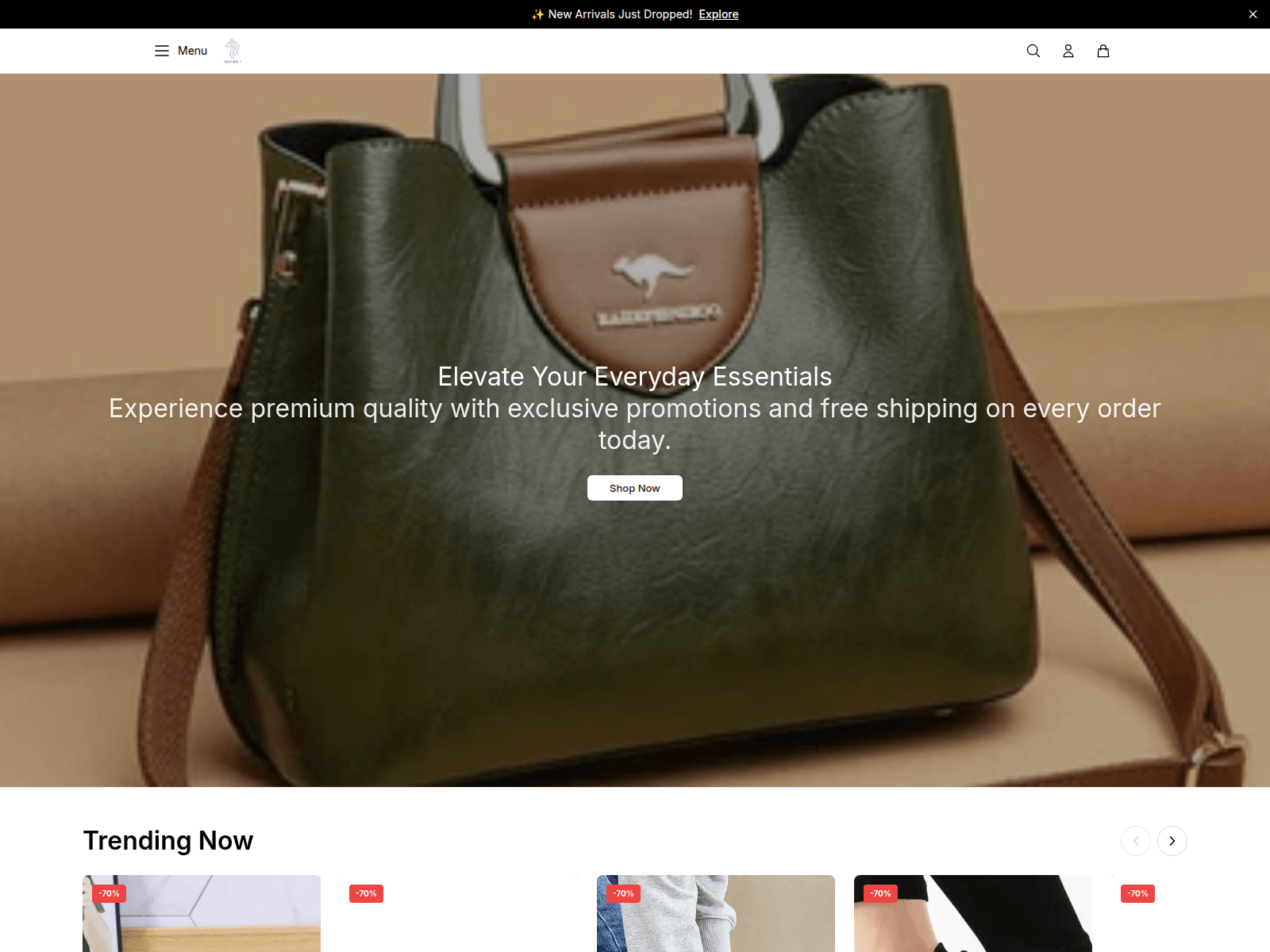 Screenshot of bluewolfstorestyle.shop