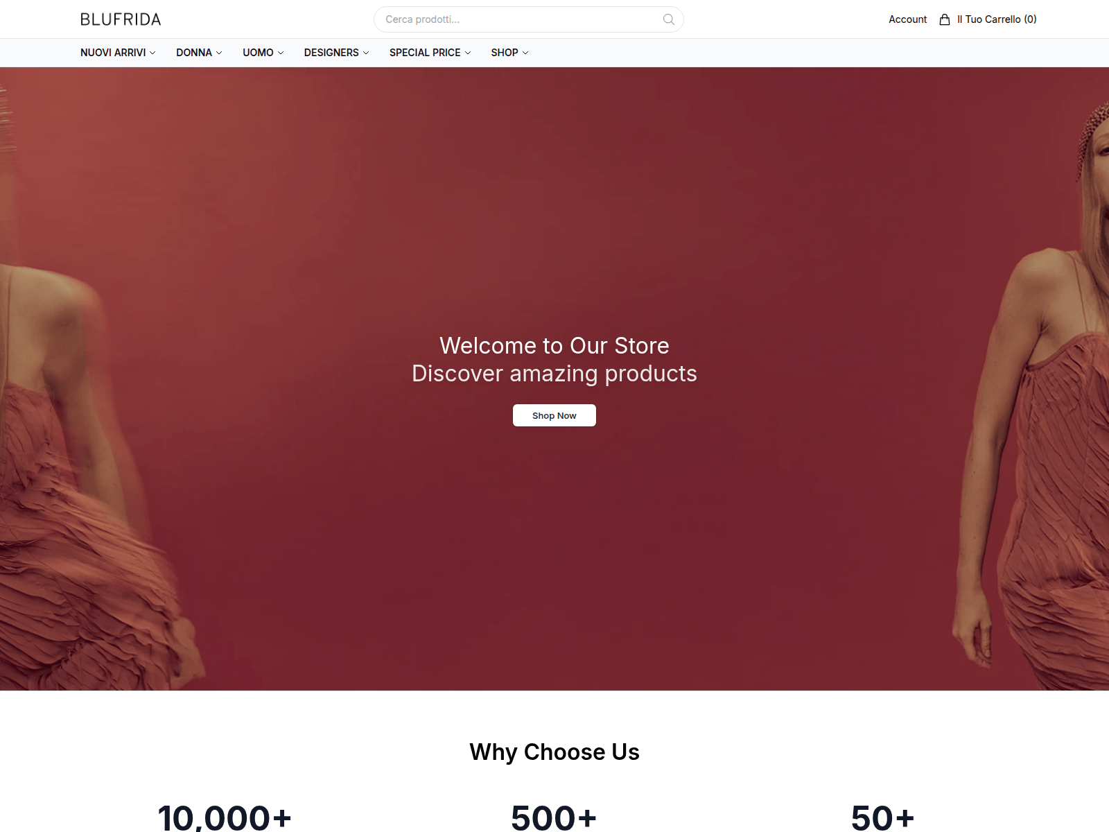 Screenshot of blufridashop.shop