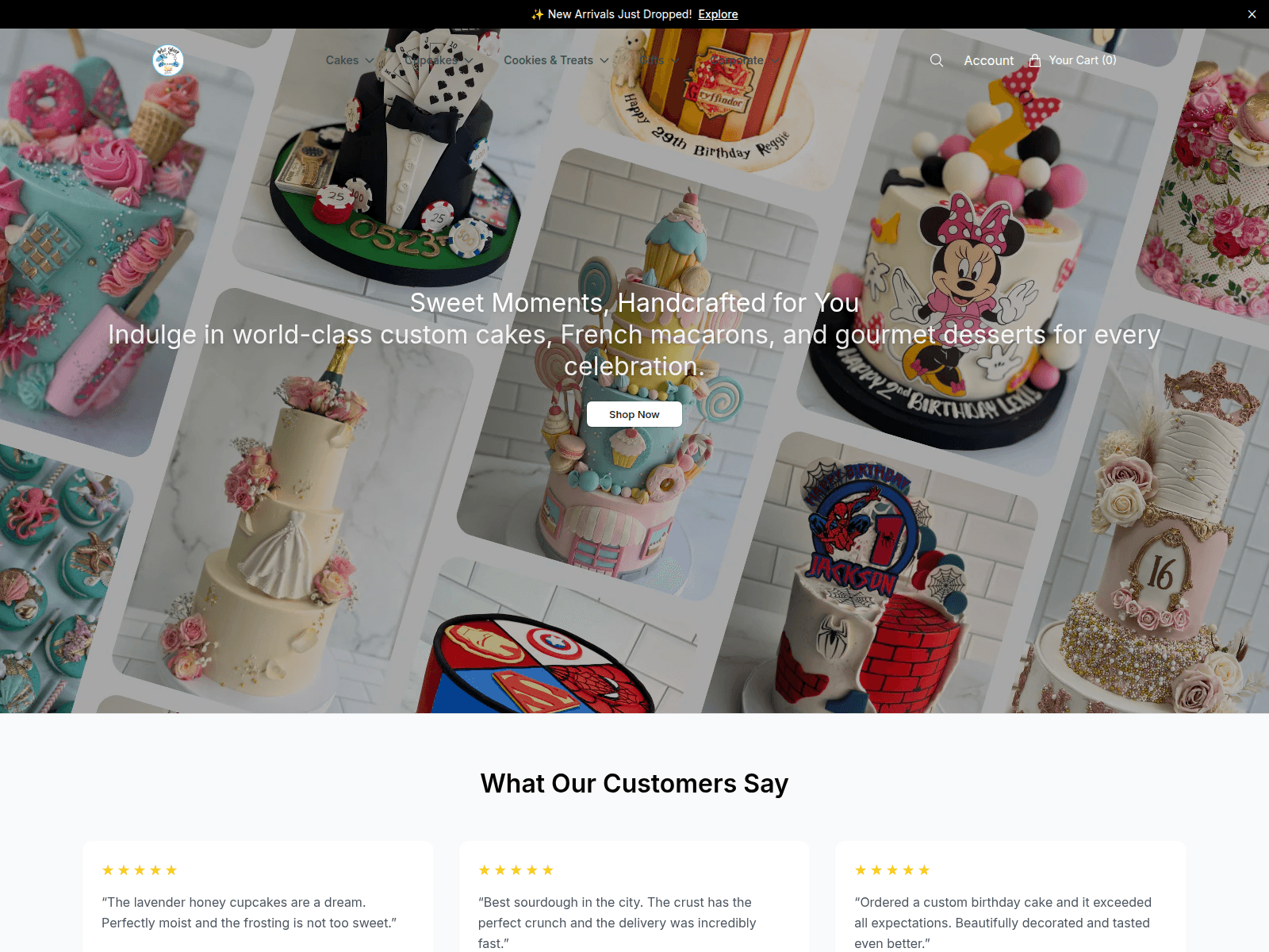 Screenshot of bluesheepbakeshop.shop
