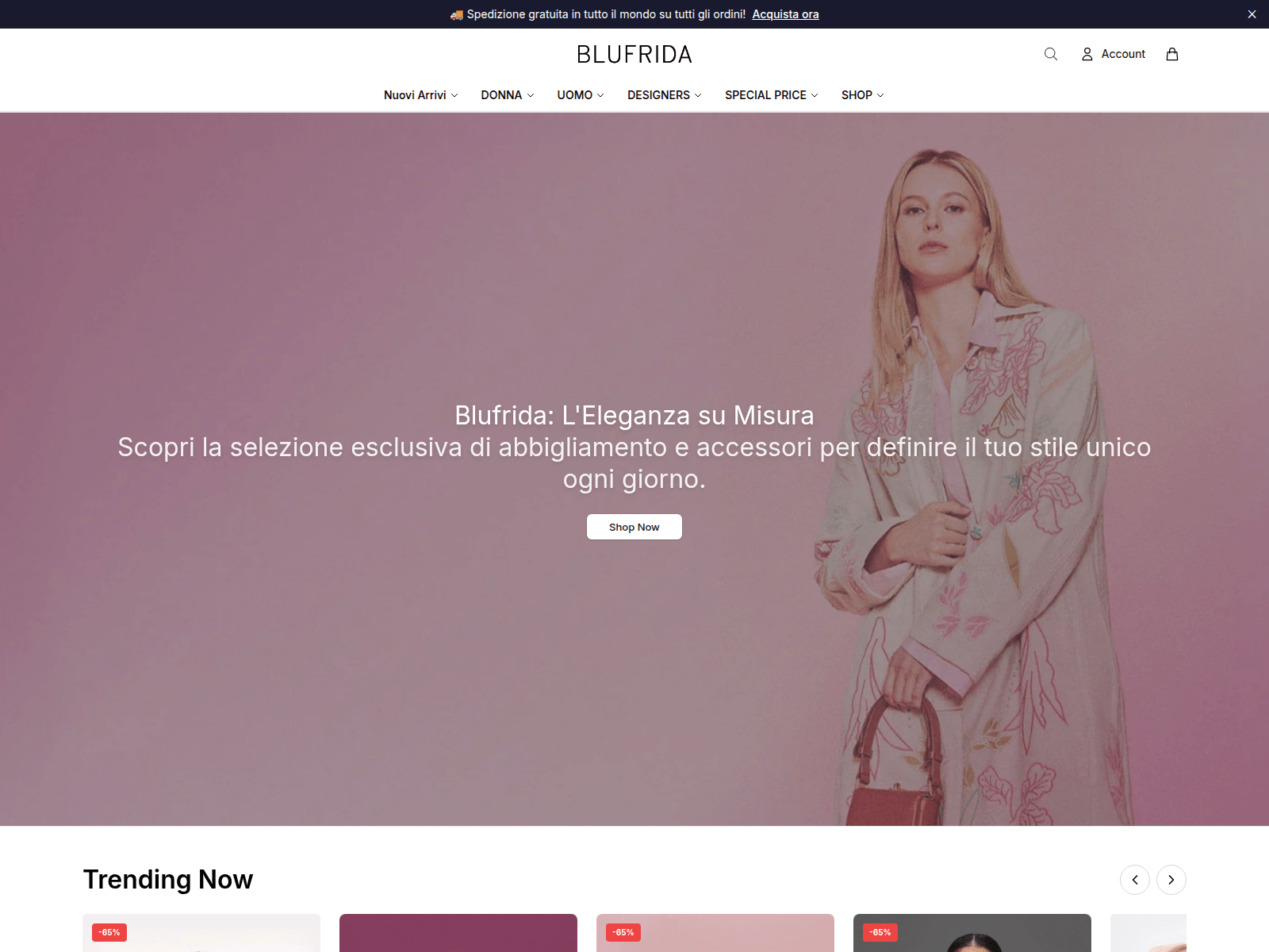 Screenshot of blufridastyle.shop