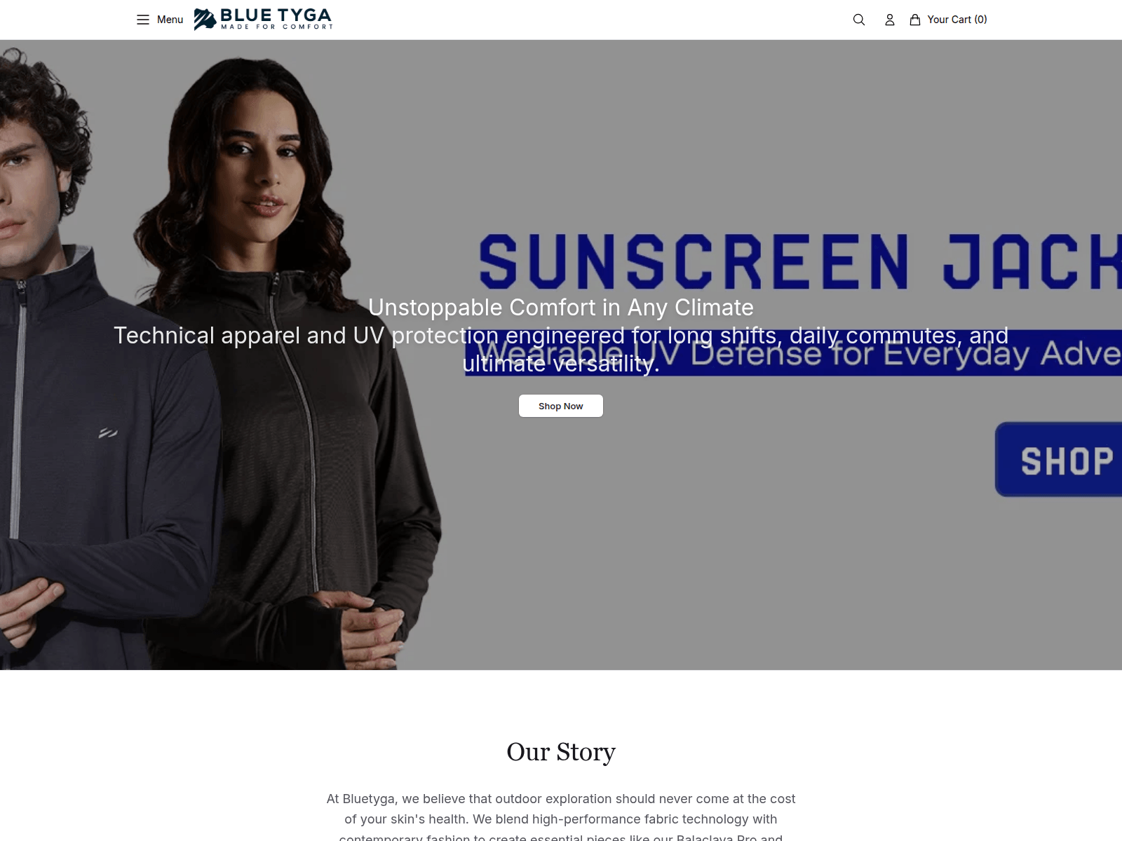 Screenshot of bluetygawear.shop