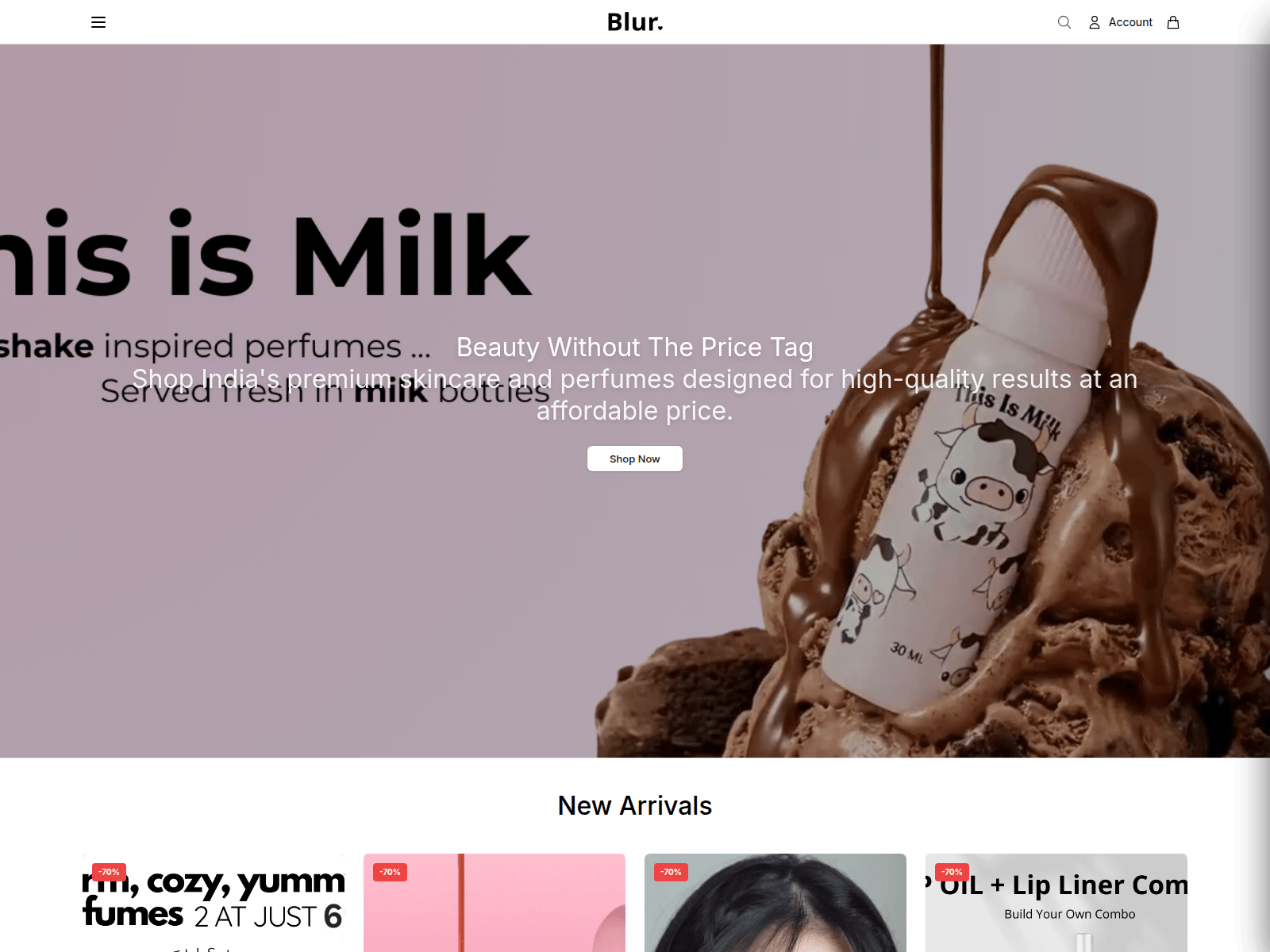 Screenshot of blurindia.shop