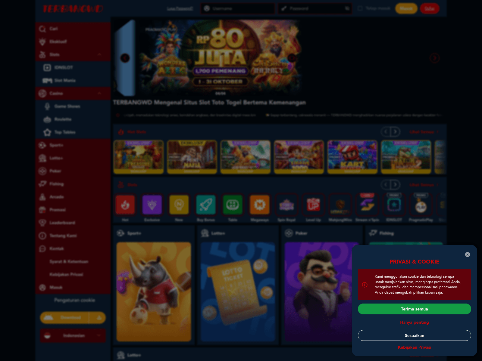 Screenshot of terbang-wd.org