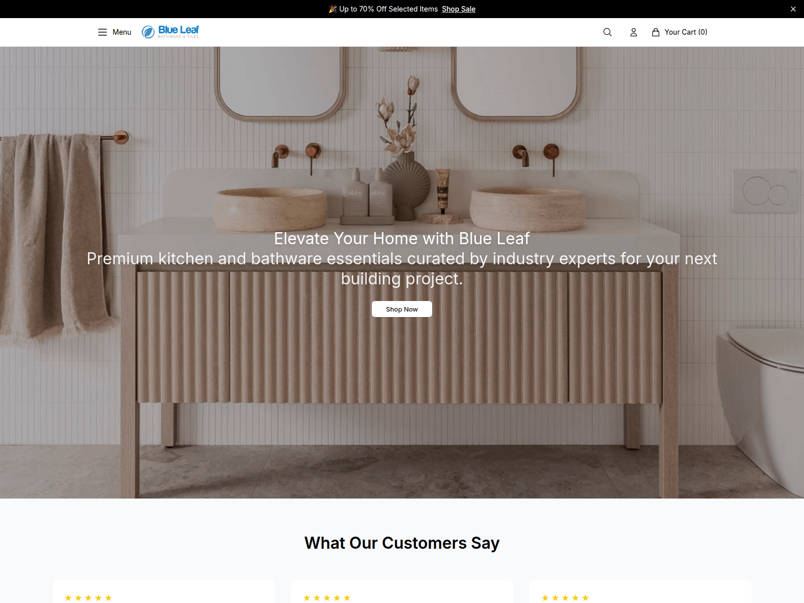 Screenshot of blueleafbathware.shop