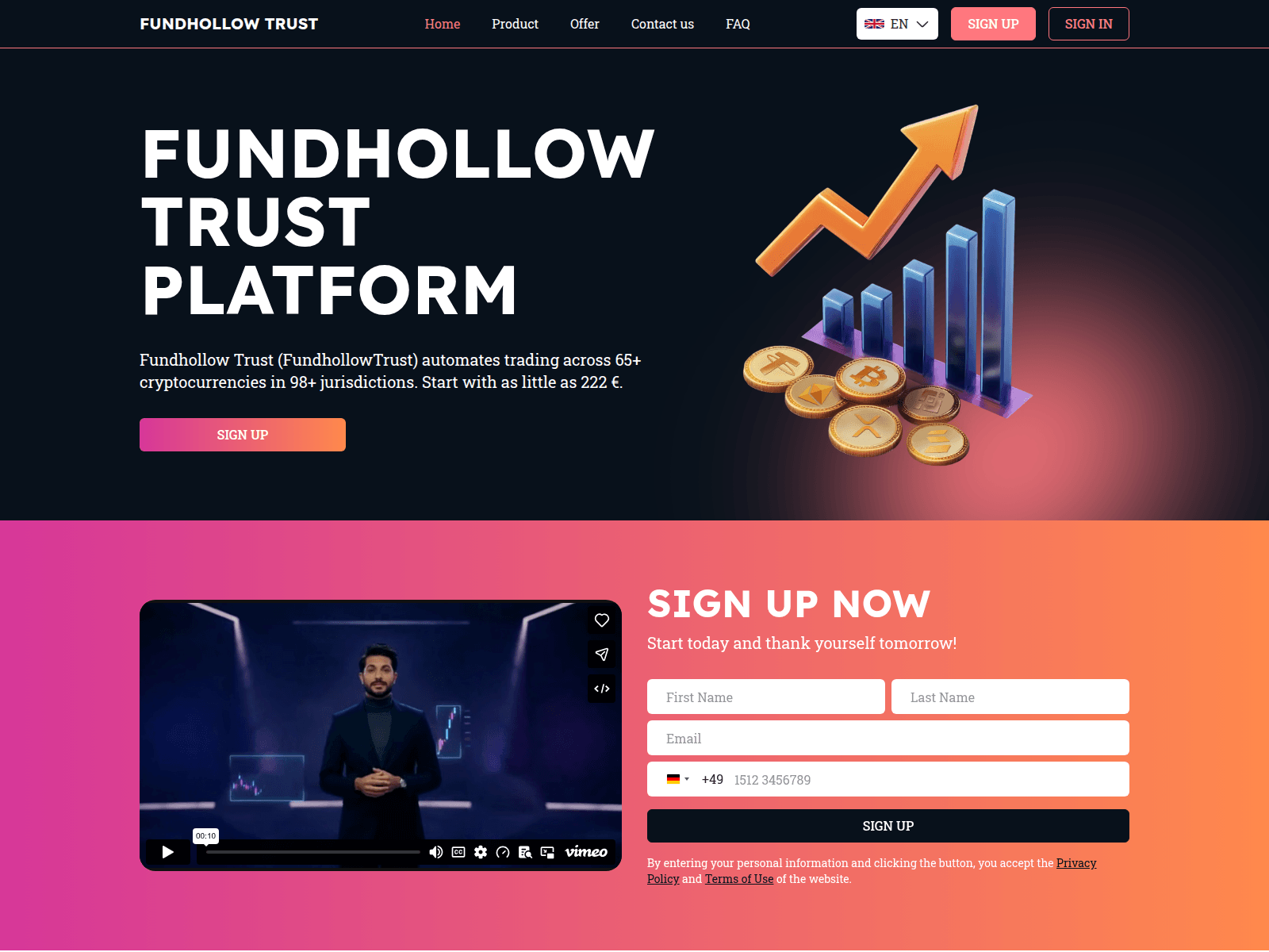 Screenshot of fundhollowtrust.com