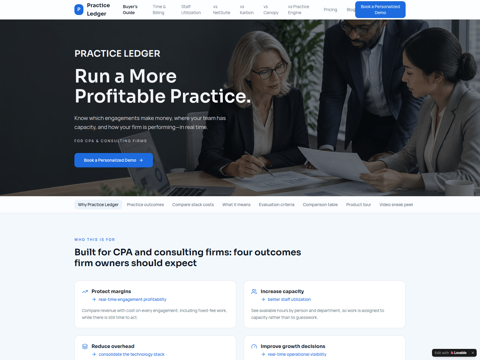 Screenshot von practice-ledger.com
