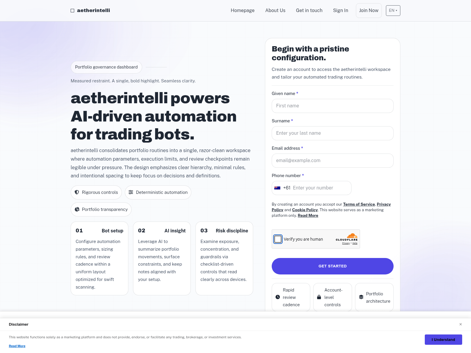 Screenshot of aetherintelli.shop