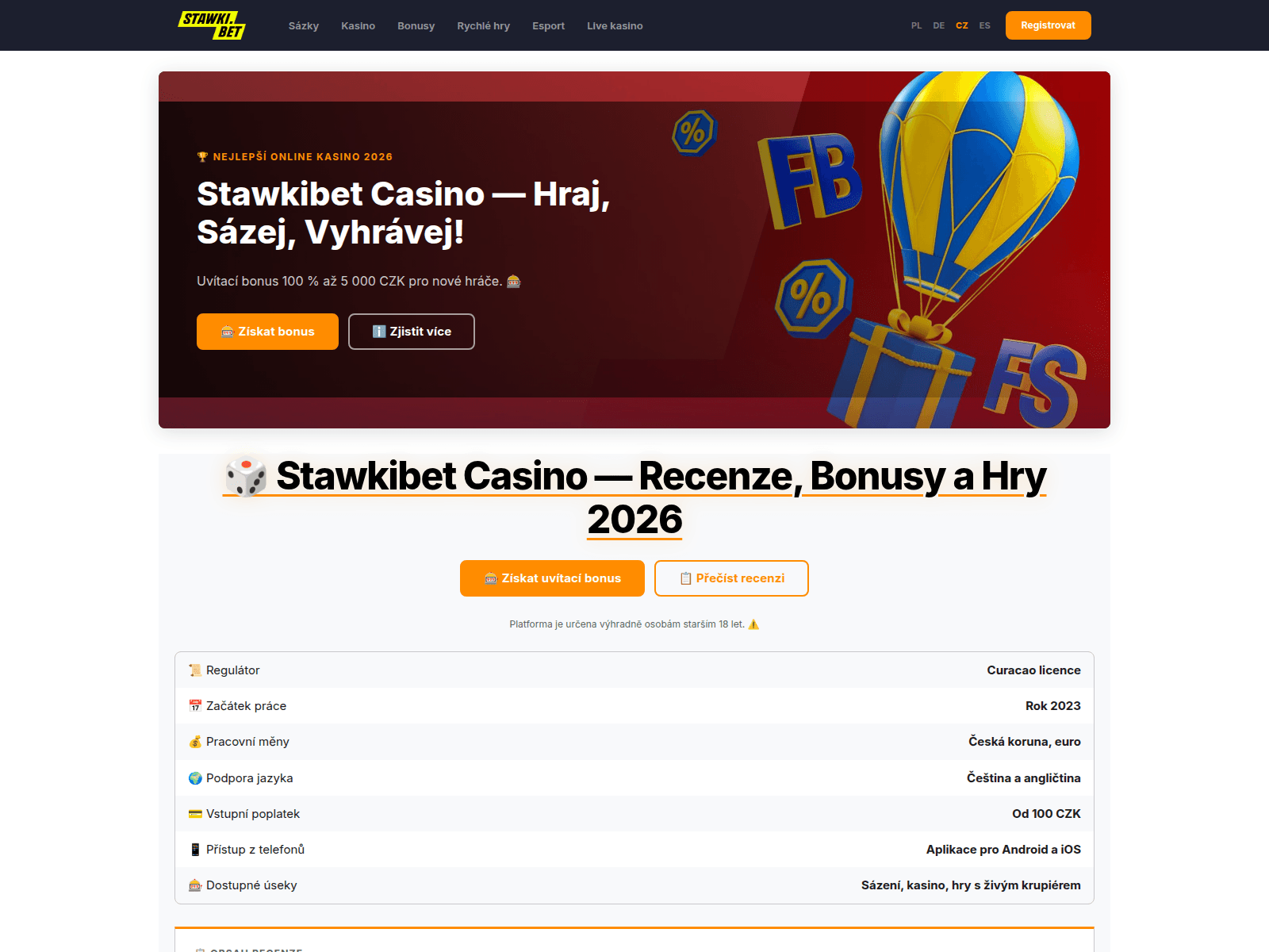 Captura de pantalla de stawki-bets.cz