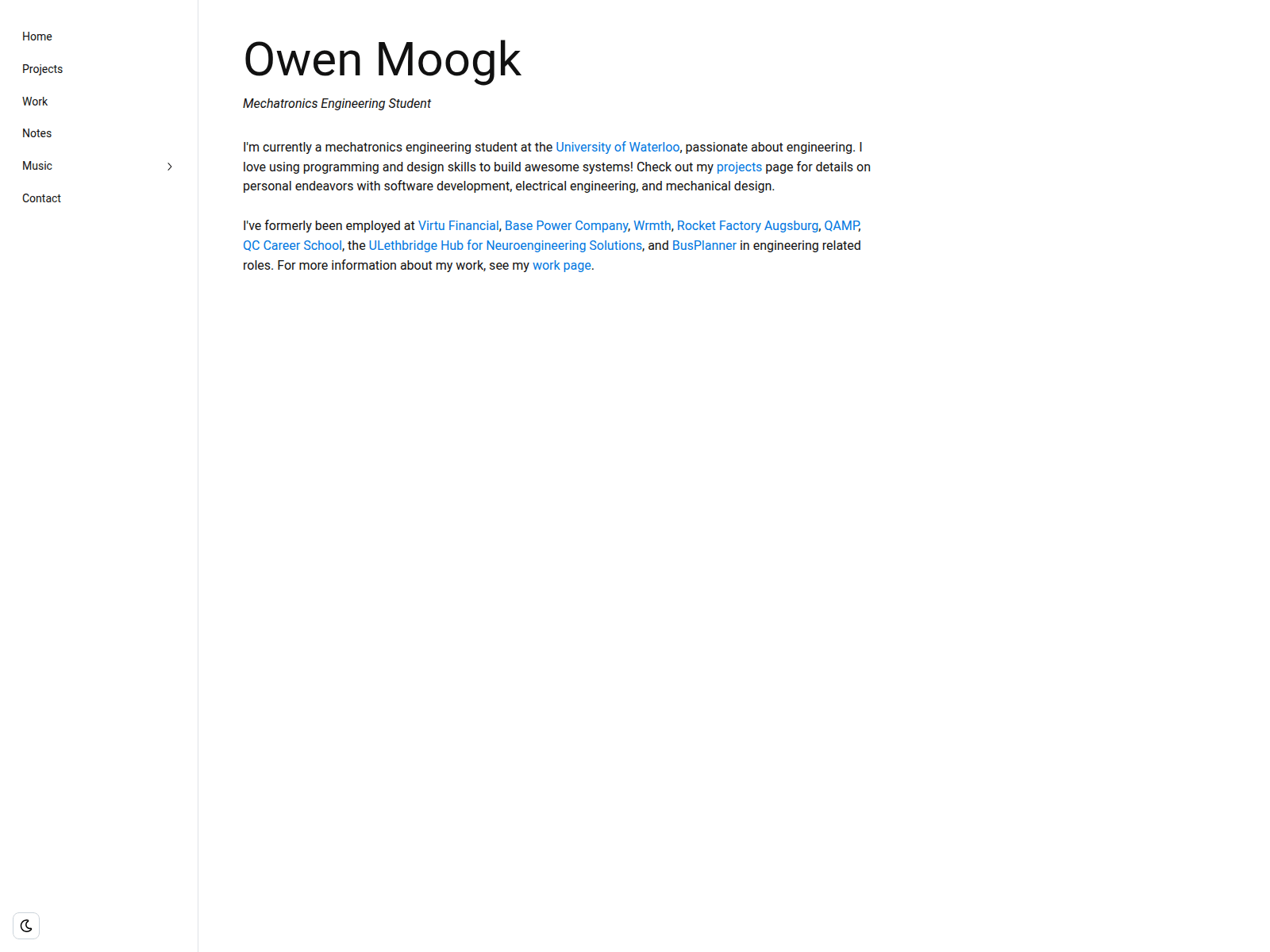 Screenshot of owenmoogk.com