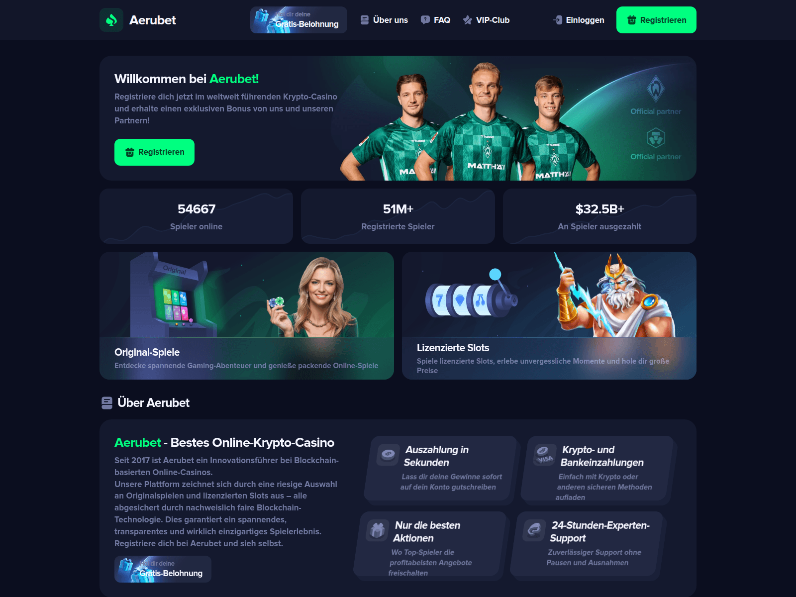 Screenshot of aerubet.com