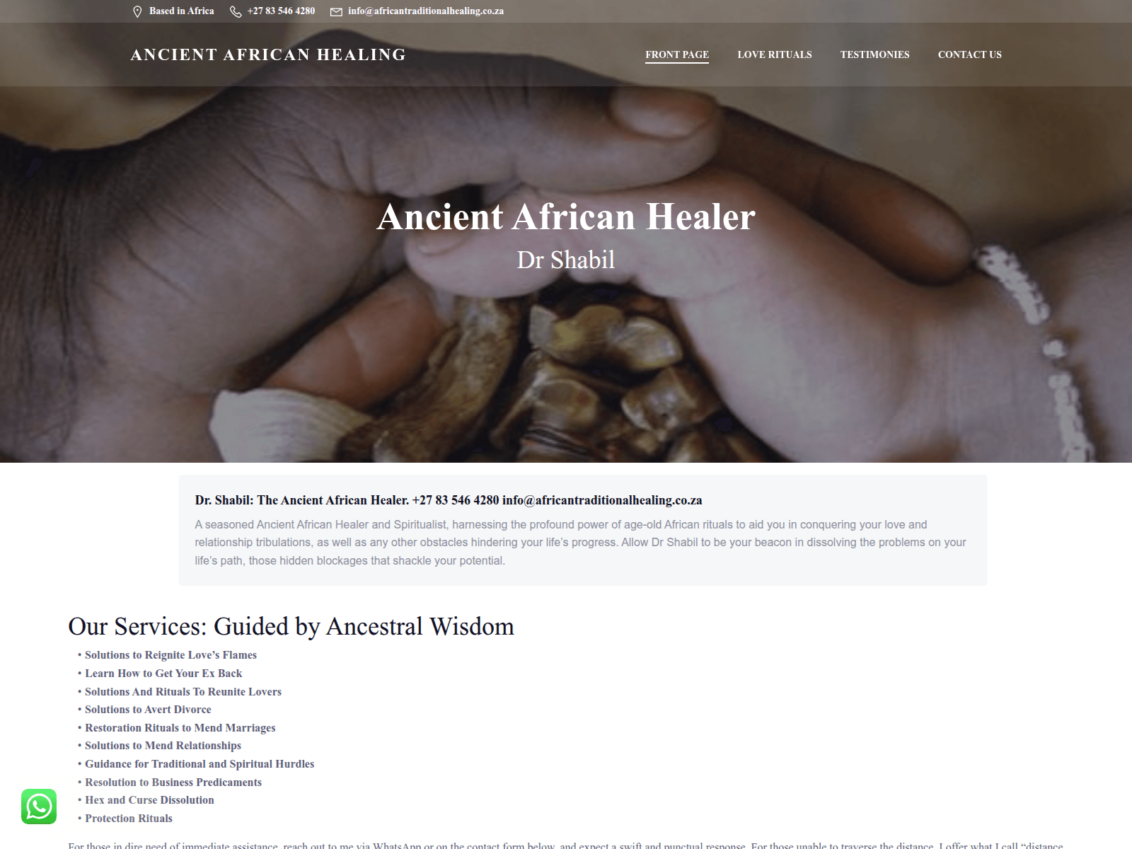 africantraditionalhealing.co.za 的截图