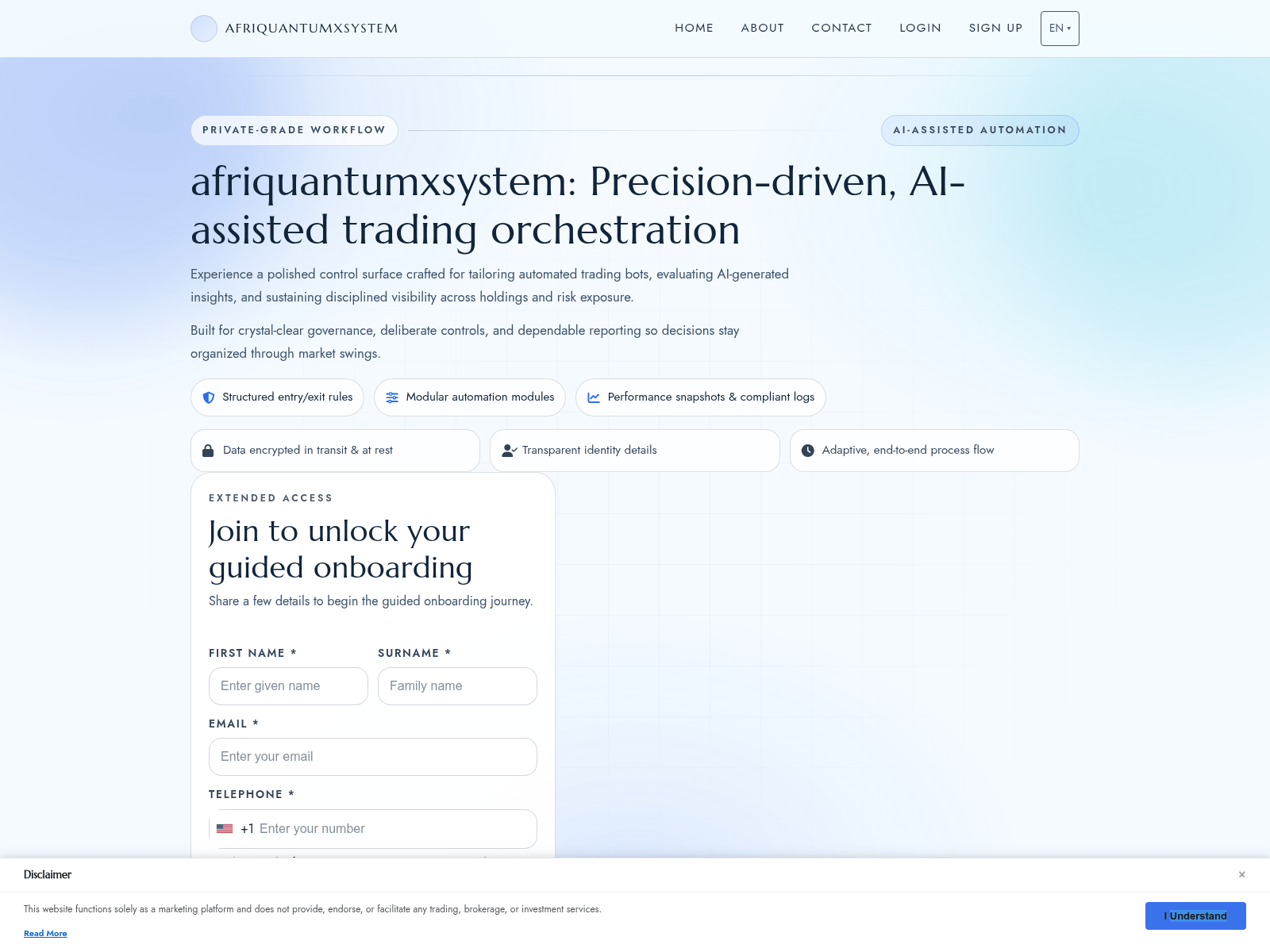 Screenshot of afriquantumxsystem.com
