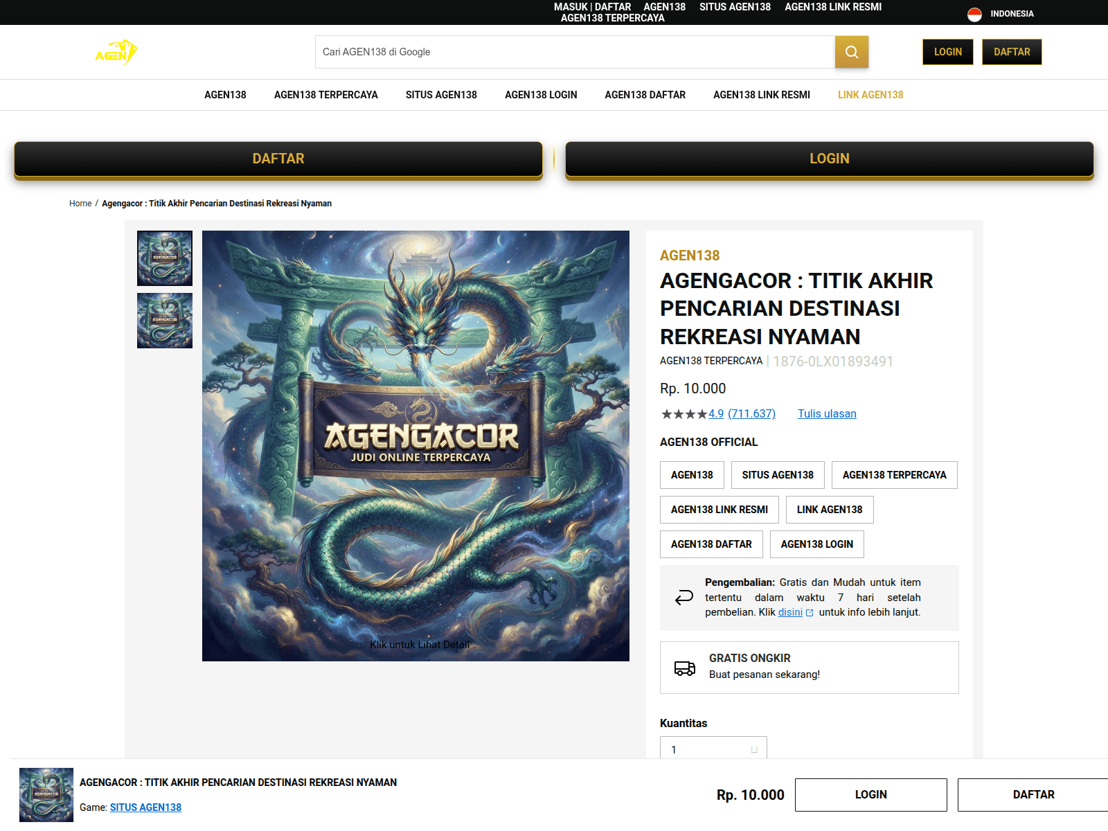 Screenshot of agengacor.org